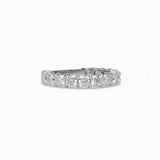 14K White Gold Half-Eternity Band 2.74 Carat Cushion Lab Diamond Ring