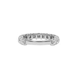 14K White Gold Half-Eternity Band 2.74 Carat Cushion Lab Diamond Ring