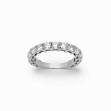 14K White Gold Half-Eternity Band 2.74 Carat Cushion Lab Diamond Ring