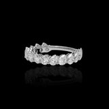 14K White Gold Half-Eternity Band 2.26 Carat Pear Lab Diamond Ring