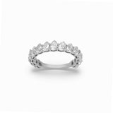14K White Gold Half-Eternity Band 2.26 Carat Pear Lab Diamond Ring