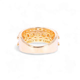 14K Yellow Gold 2.76 Carat Natural Diamond Two Row Wedding Ring