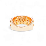 14K Yellow Gold 2.76 Carat Natural Diamond Two Row Wedding Ring