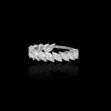 14K White Gold Half-Eternity Band 1.91 Carat Marquise Lab Diamond Ring