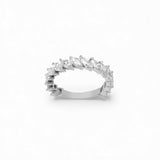 14K White Gold Half-Eternity Band 1.91 Carat Marquise Lab Diamond Ring