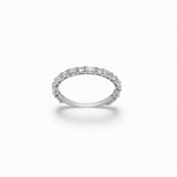 14K White Gold Half-Eternity Band 1.00 Carat Emerald Lab Diamond Ring