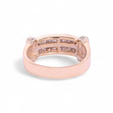14K Rose Gold Two-Row 1.25 Carat Natural Diamond Ring
