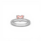 Anillo de oro blanco de 14 quilates con diamante de laboratorio en forma de corazón de 3,10 quilates