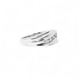 14K White Gold 0.85 Carat Natural Diamond Single Waved Ring