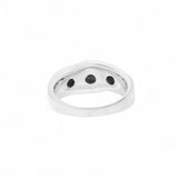 14K White Gold 0.85 Carat Natural Diamond Single Waved Ring
