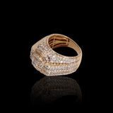 14K Yellow Gold 3.00 Carat Natural Diamond Round Three Row Ring