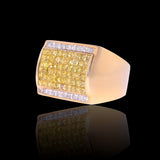 14K Yellow Gold 3.00 Carat Natural Diamond Rectangle Invisible Set Ring
