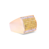 14K Yellow Gold 3.00 Carat Natural Diamond Rectangle Invisible Set Ring
