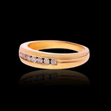 Anillo de boda de oro amarillo de 14K con diamante natural de 0,50 quilates