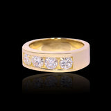 14K Yellow Gold 2.20 Carat Natural Diamond Wedding Band Ring