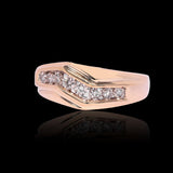 10K Yellow Gold 0.70 Carat Natural Diamond Curved Wedding Band Ring