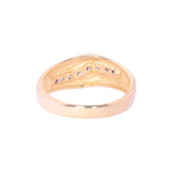 10K Yellow Gold 0.70 Carat Natural Diamond Curved Wedding Band Ring