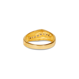 10K Yellow Gold 0.70 Carat Natural Diamond Curved Wedding Band Ring
