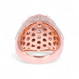 14K Rose Gold 2.00 Carat Natural Diamond Round Multi Row Ring