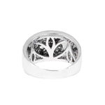 Back of white gold ring on a white background