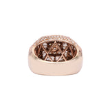 Anillo de diamantes con halo cuadrado de 4,50 quilates de oro rosa de 14 quilates