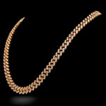 side image of Yellow Gold Miami Cuban Link Diamond Chain