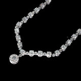 14K White Gold 3.02 Carat Riviera Pendant Necklace