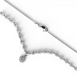14K White Gold 3.02 Carat Riviera Pendant Necklace