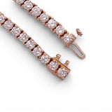 Collar de tenis con diamantes de laboratorio de 22,00 quilates de oro rosa de 14 quilates