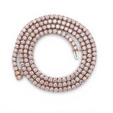 Collar de tenis con diamantes de laboratorio de 22,00 quilates de oro rosa de 14 quilates