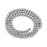 Cadena tenis de oro blanco de 14K con diamantes de laboratorio de 31,35 quilates