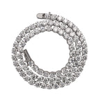 White Gold Prong Set 52.75 Carat Lab Diamond Tennis Necklace in a spiral formation 