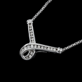 14K White Gold Twist Love Pendant Necklace | 1.50 ctw. Round-Cut Diamond