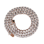 Lab Diamond Tennis chain on a white background in a spiral formation 