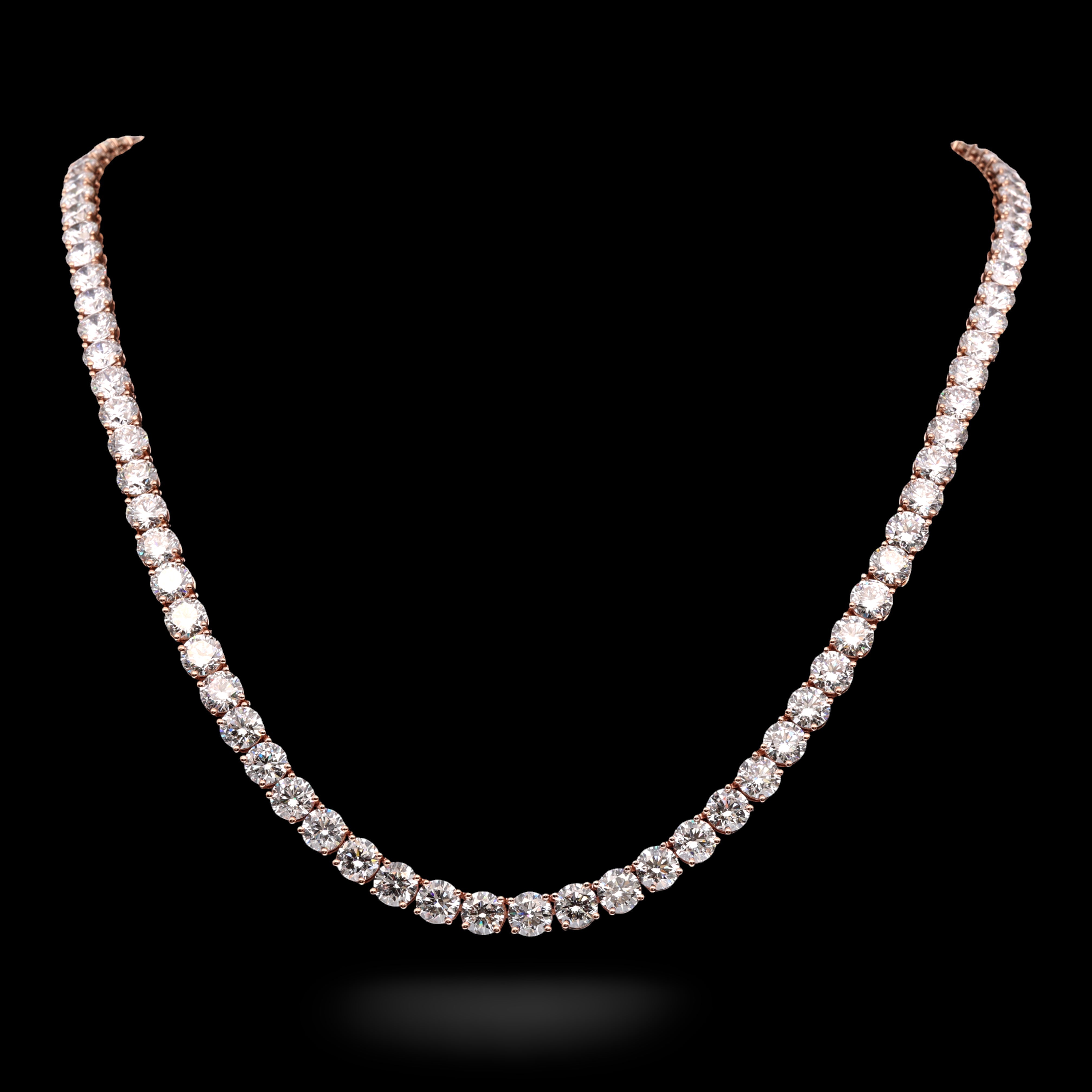 Lab Diamond Tennis chain on a black background