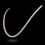 Side of Lab Diamond Tennis chain on a black background