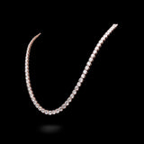 Cadena de tenis de oro rosa de 14 quilates con diamantes de laboratorio de 89,00 quilates