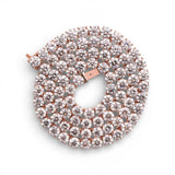 Cadena de tenis de oro rosa de 14 quilates con diamantes de laboratorio de 89,00 quilates