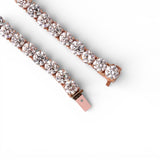 Cadena de tenis de oro rosa de 14 quilates con diamantes de laboratorio de 89,00 quilates