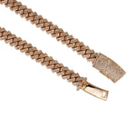 Zoomed in image of 14K Yellow Gold Miami Cuban Link Diamond Chain 