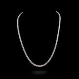 Collar de tenis de oro blanco de 14 quilates con diamantes de laboratorio de 32,00 quilates