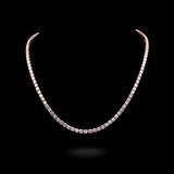 Collar de tenis de oro rosa de 14K con diamantes cultivados de 23.00 quilates