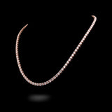 Collar de tenis de oro rosa de 14K con diamantes cultivados de 23.00 quilates