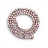 Collar de tenis de oro rosa de 14K con diamantes cultivados de 23.00 quilates