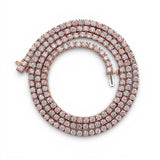 Collar tenis de oro rosa de 14K con diamantes de laboratorio de 13.68 quilates