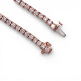 Collar tenis de oro rosa de 14K con diamantes de laboratorio de 13.68 quilates