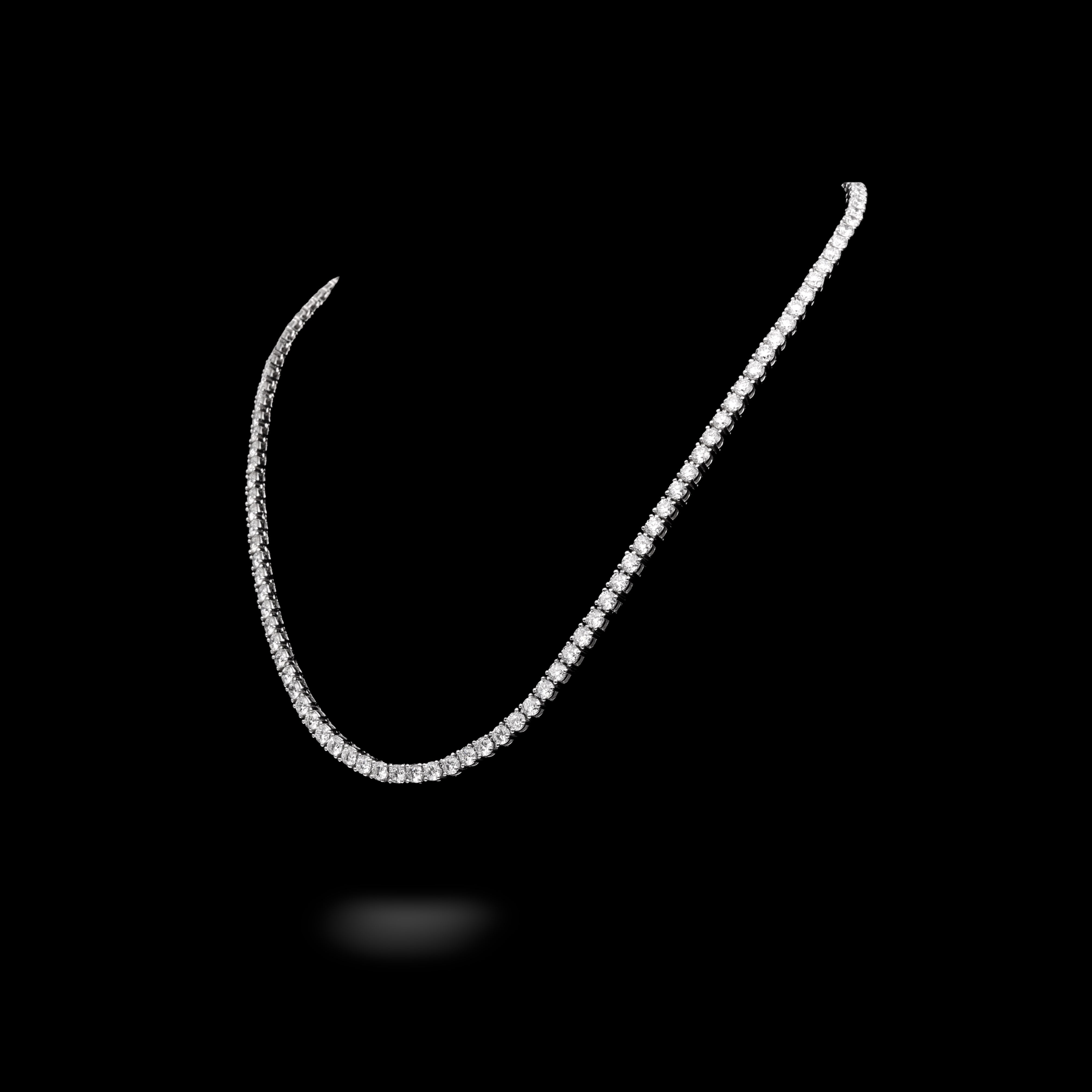 Gargantilla de tenis de oro blanco de 14K con diamantes de laboratorio de 20.15 quilates
