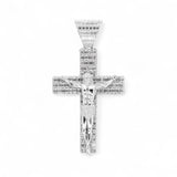 14K White Gold 14.30 Carat Crucifix Cross Diamond Pendant
