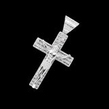 14K White Gold 14.30 Carat Crucifix Cross Diamond Pendant