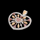 14K White Gold 1.50 Carat Openwork Heart Diamond Pendant